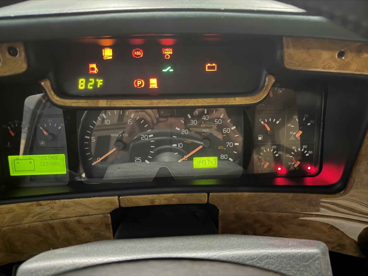 Dashboard odometer reading approximately 44974 miles