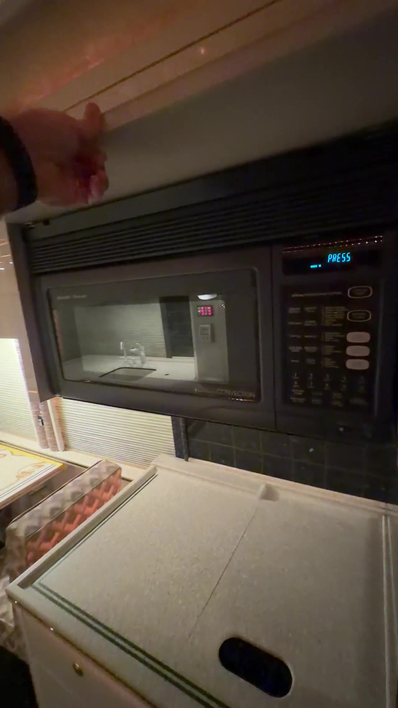 Sharp Carousel convection microwave in galley
